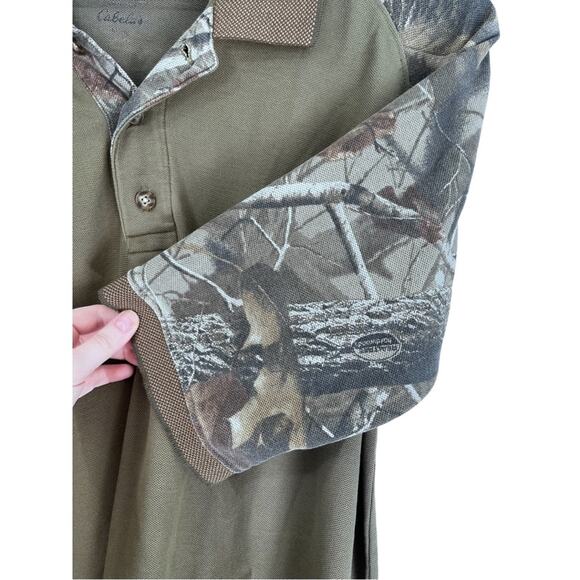 Cabela's Mens Green Short Sleeve Camouflage Accent Polo Size Medium - Picture 4 of 6